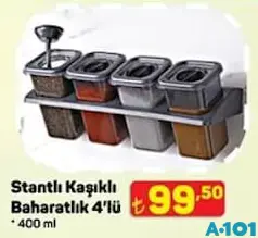 STANTLI KAŞIKLI BAHARATLIK 4'LÜ 400 ML